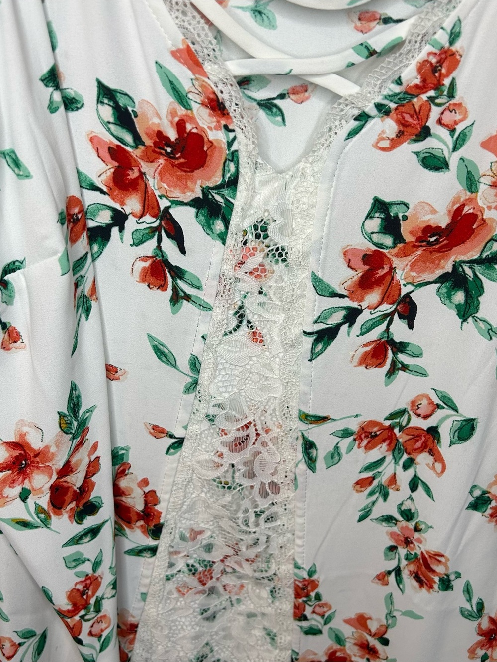Torrid White & Orange Floral Georgette Lace Cami Size 2X - Picture 4 of 10